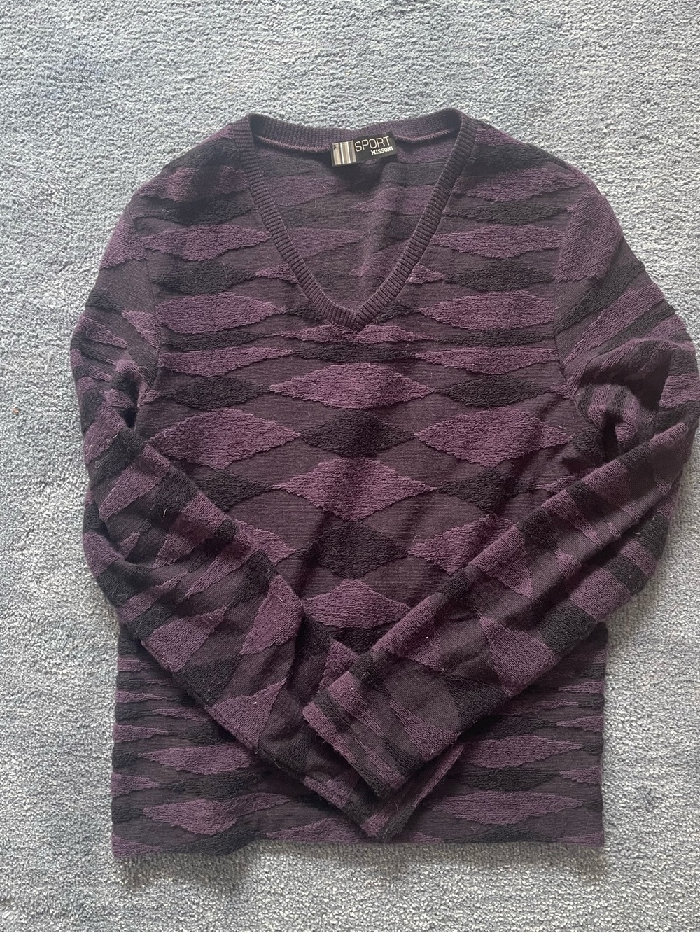 Vintage Missoni Sport Purple V-Neck Sweater